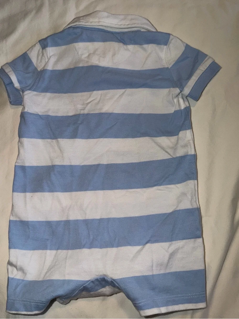 Ralph Lauren Blue & White Striped Polo One-Piece